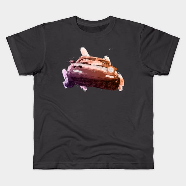 Miata Wink Kids T-Shirt by FurryBallBunny